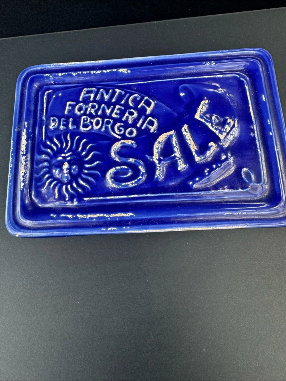 Sur La Table Cobalt Blue Ceramic Salt Box